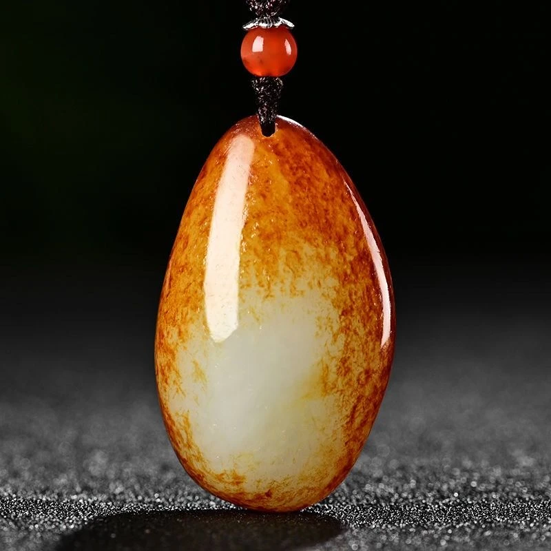 新疆和田玉料吊坠和田玉原石原皮佩戴素绳天然玉石支持全国质检