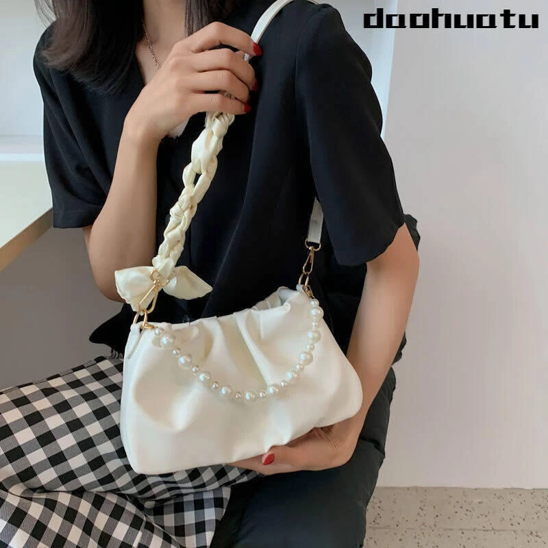 A142托特包ins拉链腋下肩包斜挎包锁扣饺子包甜美风单根