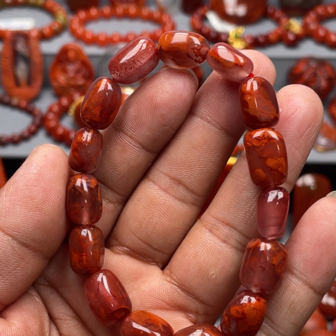 南红玛瑙未镶嵌珠宝奇石单圈