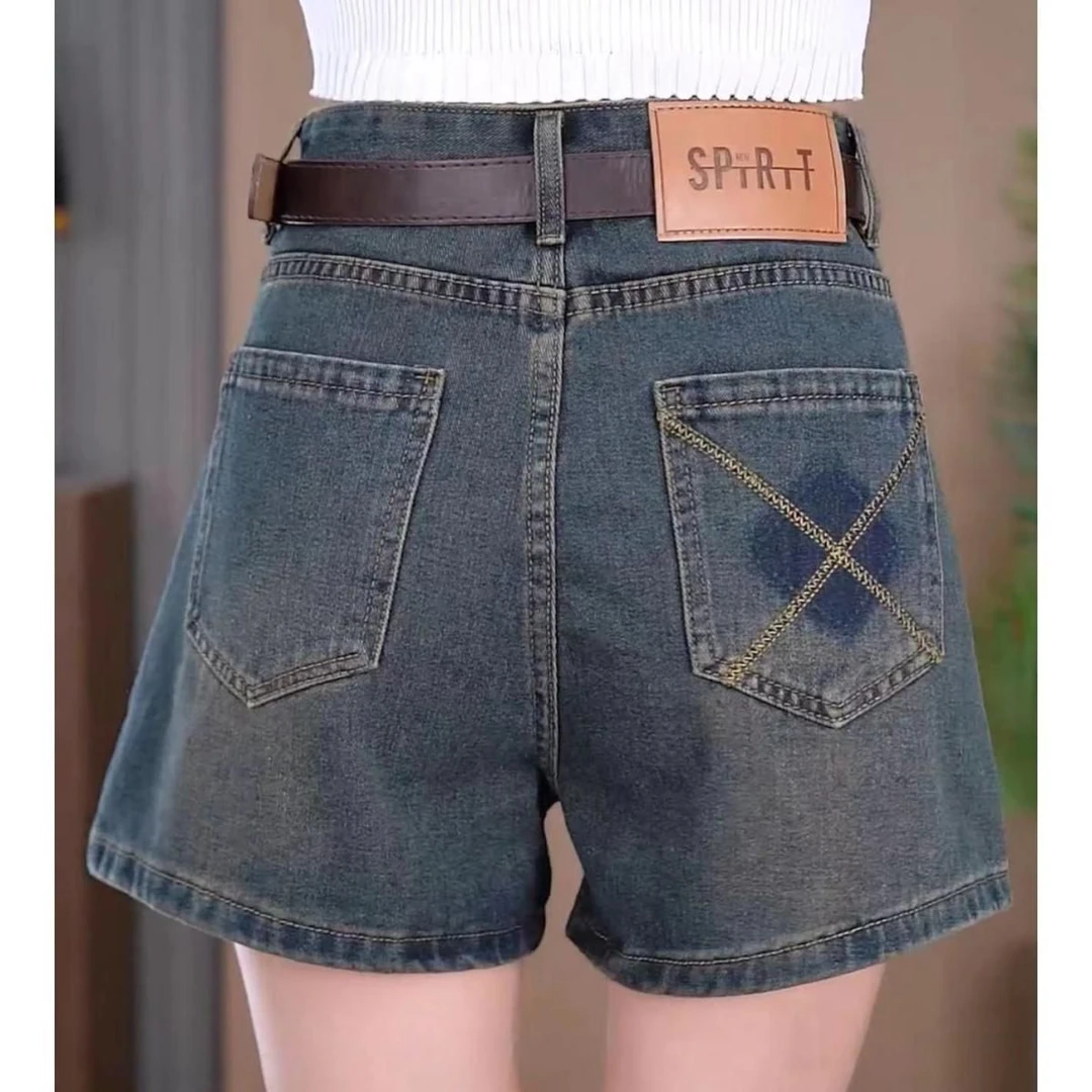 【清仓+现货】夏季薄款刺绣阔腿裤短裤百搭松紧腰韩版大码-F007