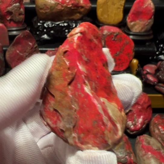 昌化鸡血石原石手把件