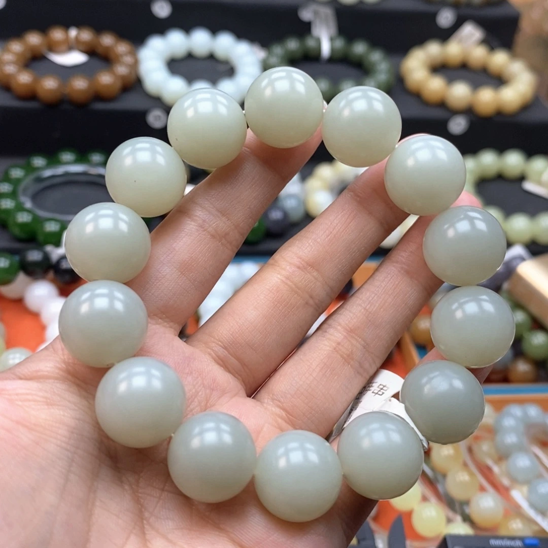 和田玉未镶嵌手链L卡16