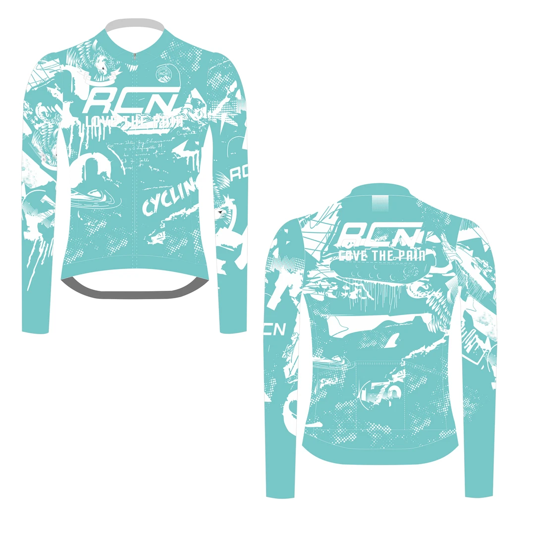 巡航车夏季紫青男女款骑行服户外薄款速干透气长袖紧身轻薄快干