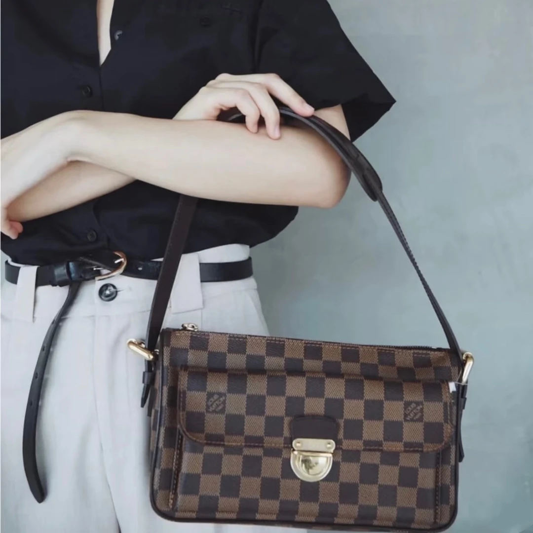 95新 LouisVuitton/路易威登 LV棋盘格曼哈顿单肩包972608