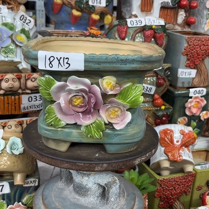 紫砂花盆粗陶材质多肉花盆