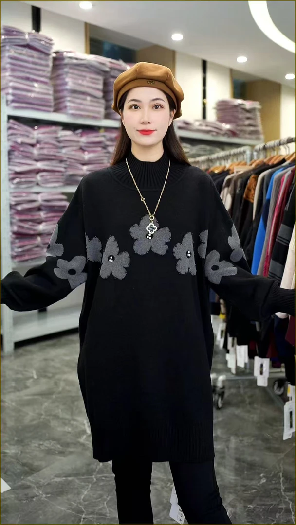 加厚保暖【花海】秋冬时尚高端大气上档次高档毛衣上衣-2026#