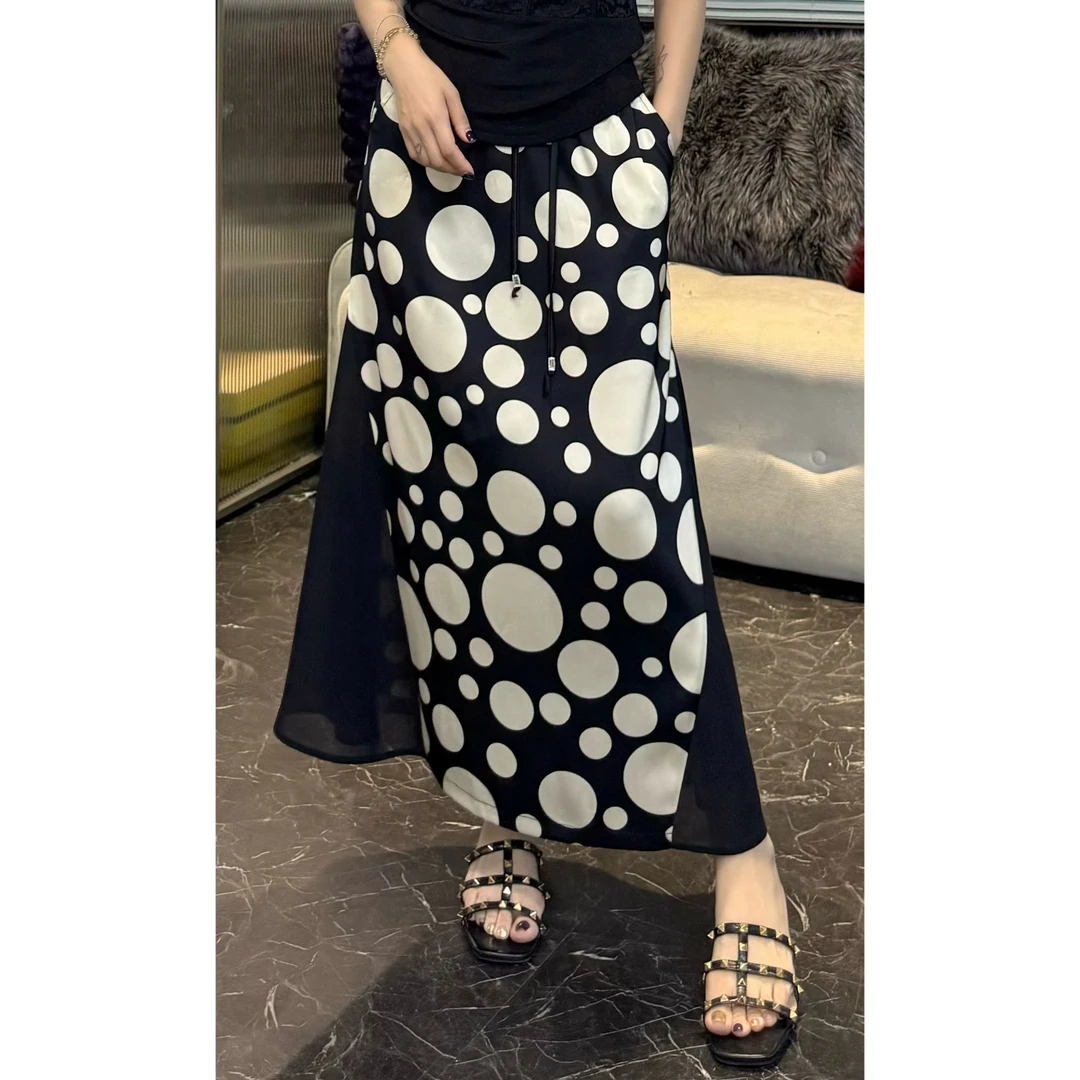 SONG-原创【半身裙-赫本小姐】新款重工拼接网纱时尚百搭显瘦半身裙