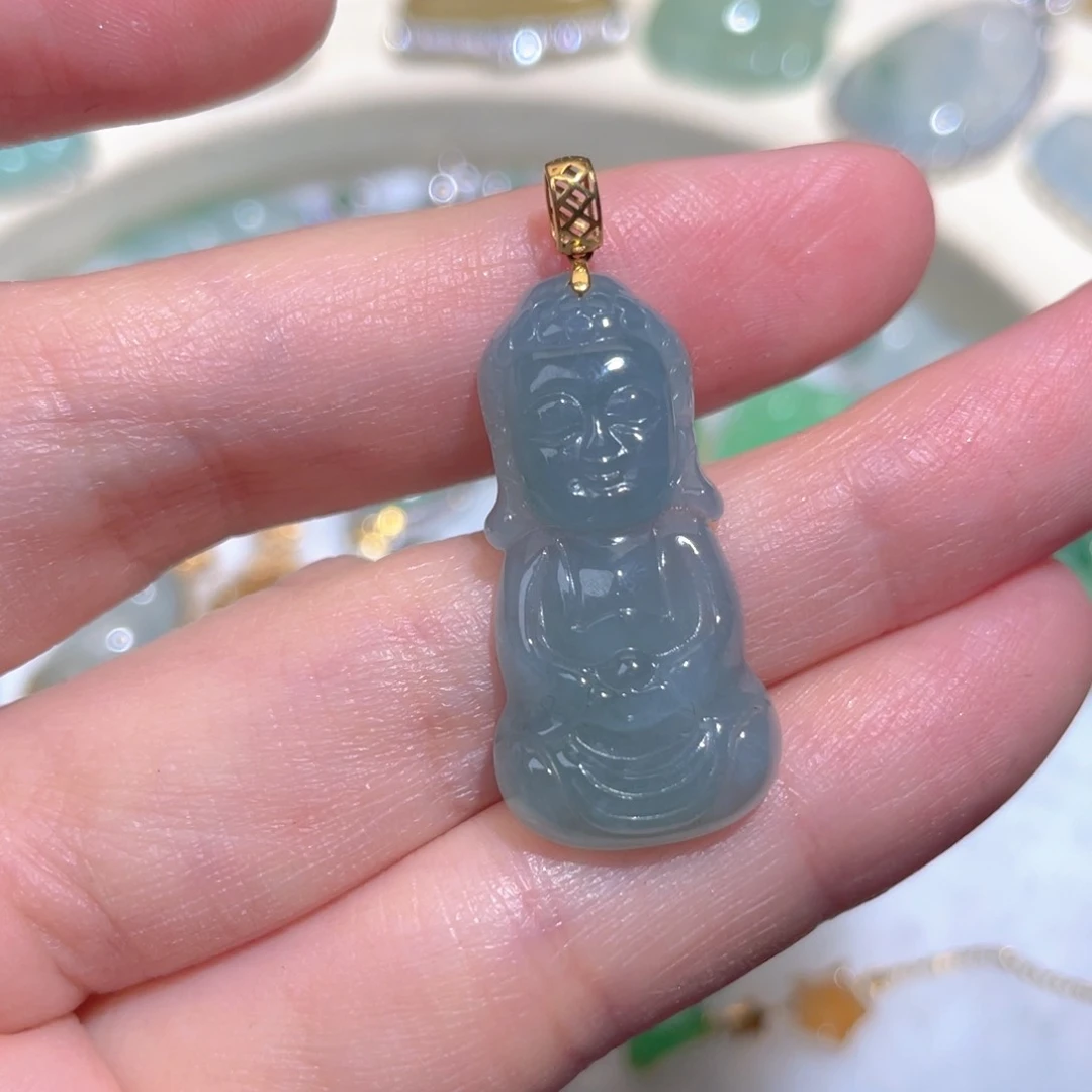 翡翠颈饰18K金镶嵌翡翠