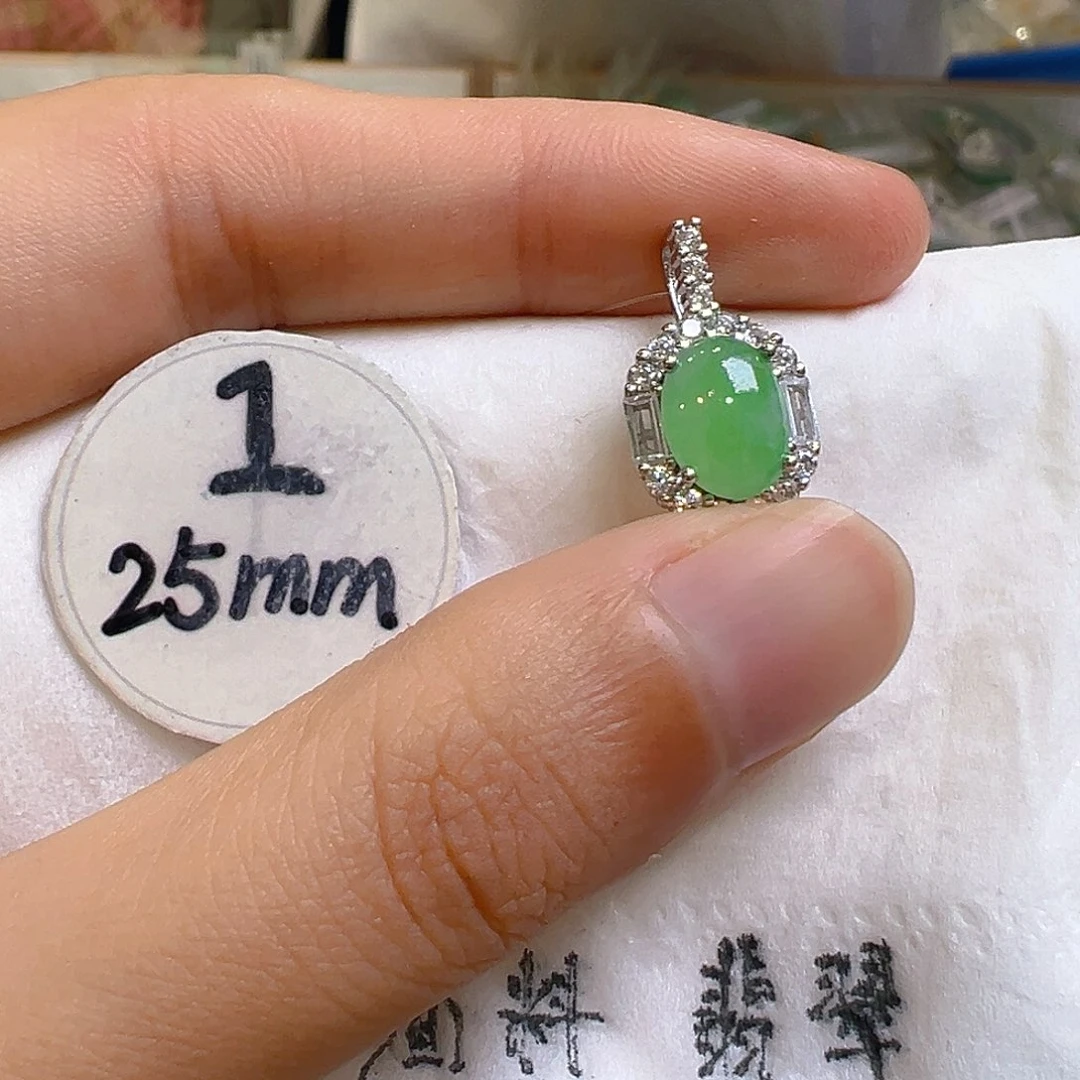 翡翠吊坠(不含链)银S925镶嵌我