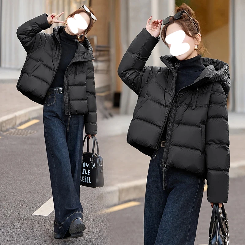 短款连帽棉服外套女2025冬季新款爆款chic韩版加厚保暖面包服棉衣