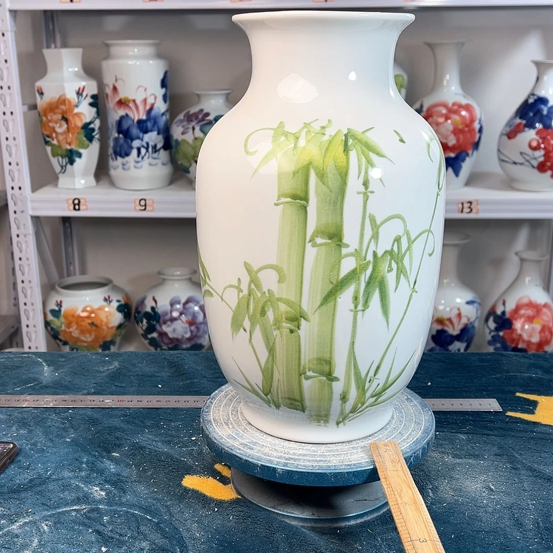 摆件景德镇陶瓷大冬绿竹