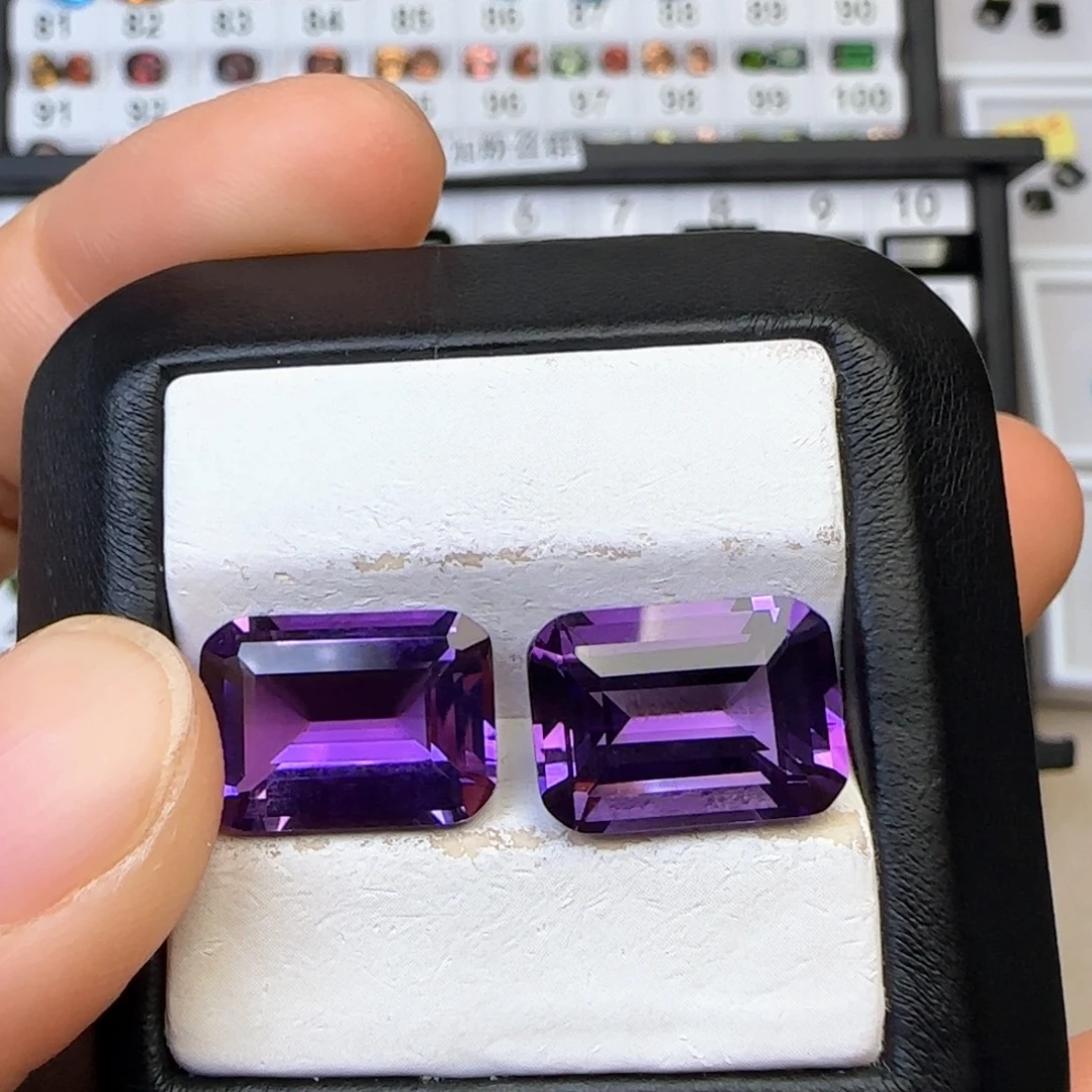 紫晶未镶嵌珠宝半成品天然10*14mm 多样性随机发一颗