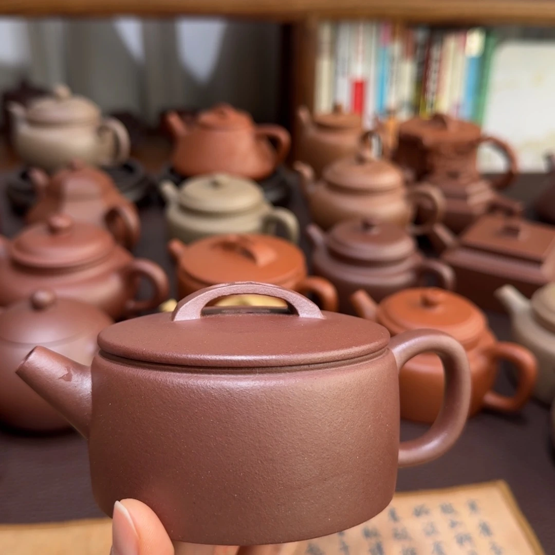 紫砂茶壶吴*圳底槽清汉瓦170cc微瑕风釉