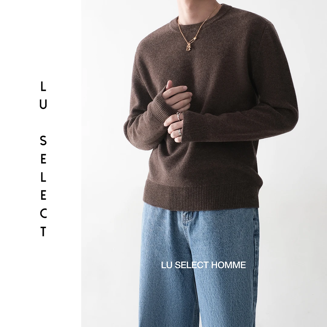 Lu SELECT 25AW【LEM】100%美丽诺羊毛极简风合身版型圆领套头毛衣