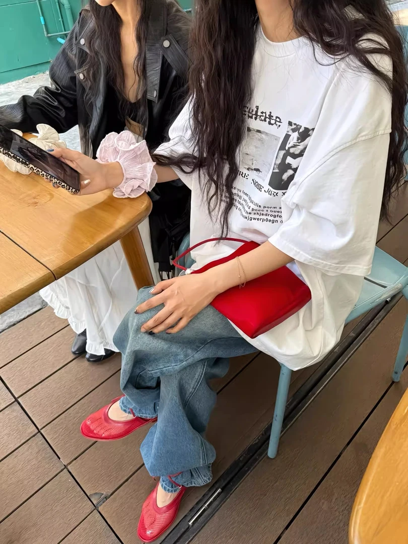 【清】NO退换ONEXH·IN choose u2025质感洗水阔腿牛仔裤韩版直筒裤