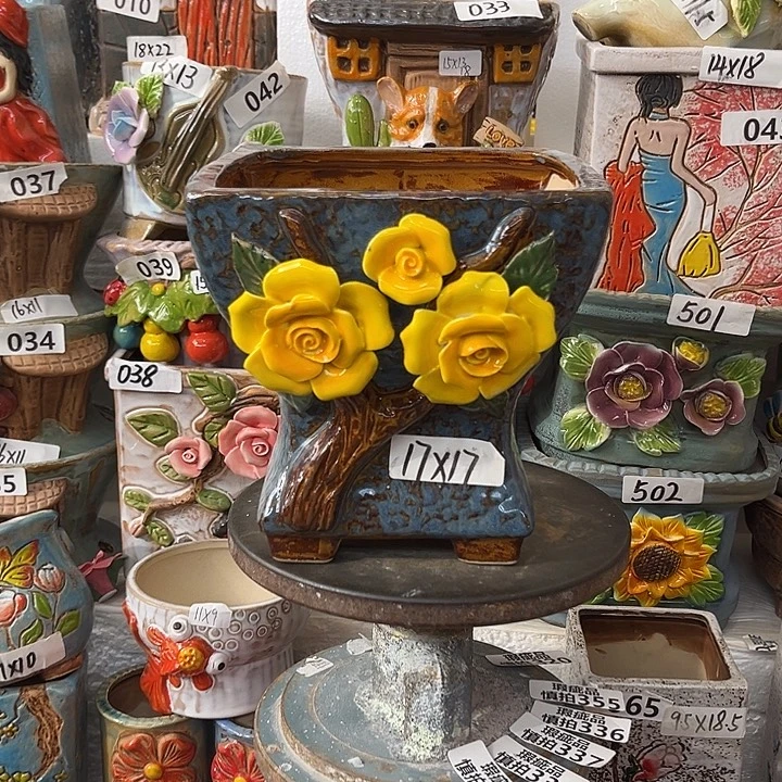 粗陶材质多肉花盆