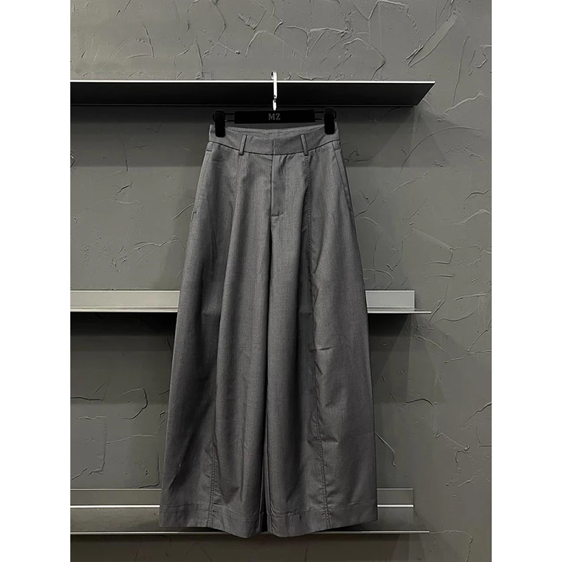 欧货2025年秋季新款显瘦百搭高腰休闲裤宽松阔腿直筒裤女小个子