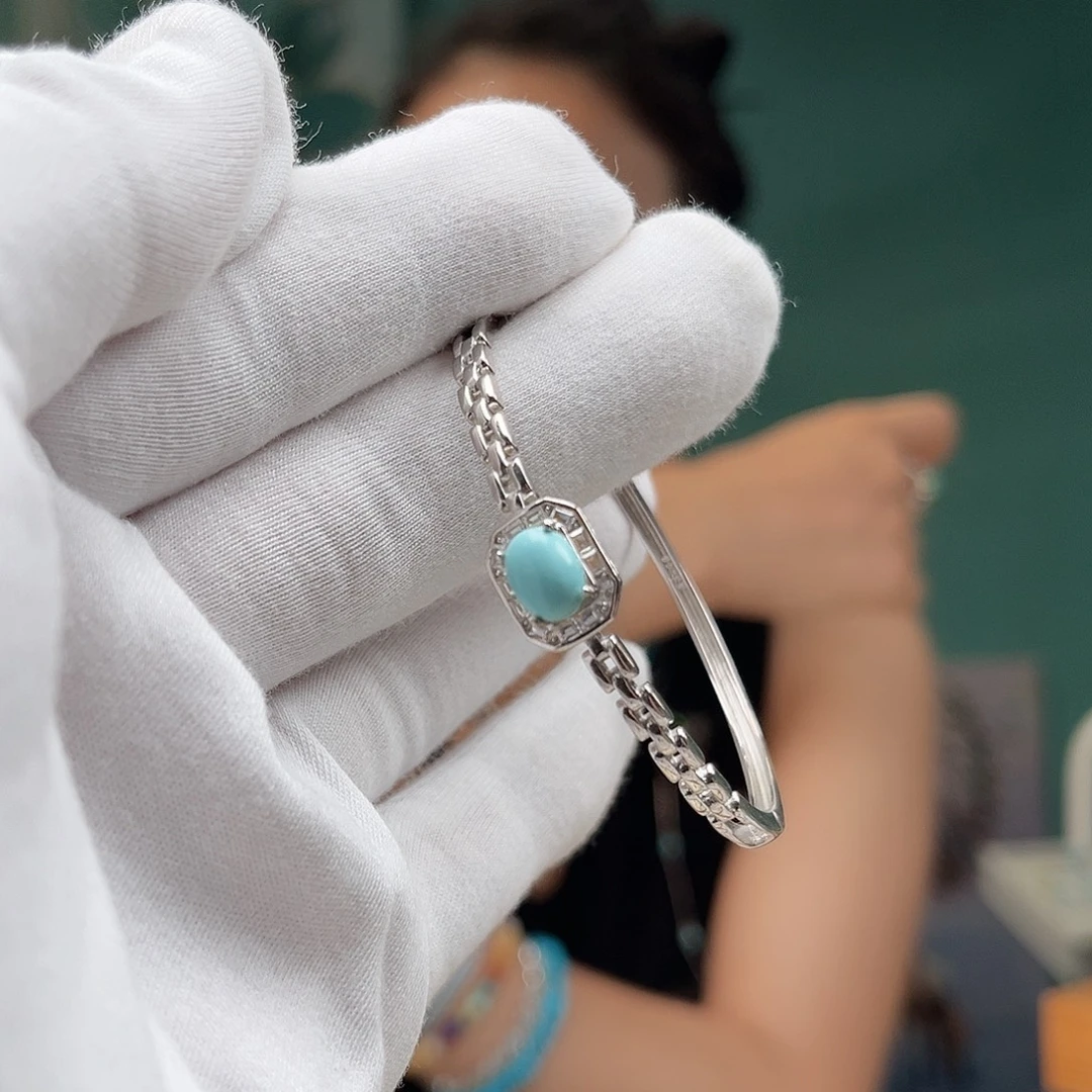 银S925镶嵌绿松石珠宝奇石