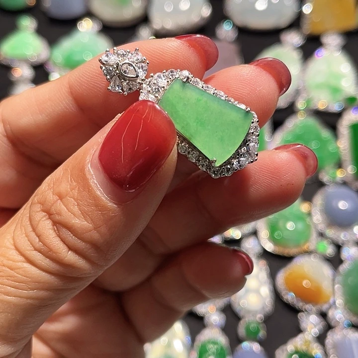 翡翠银S925镶嵌颈饰