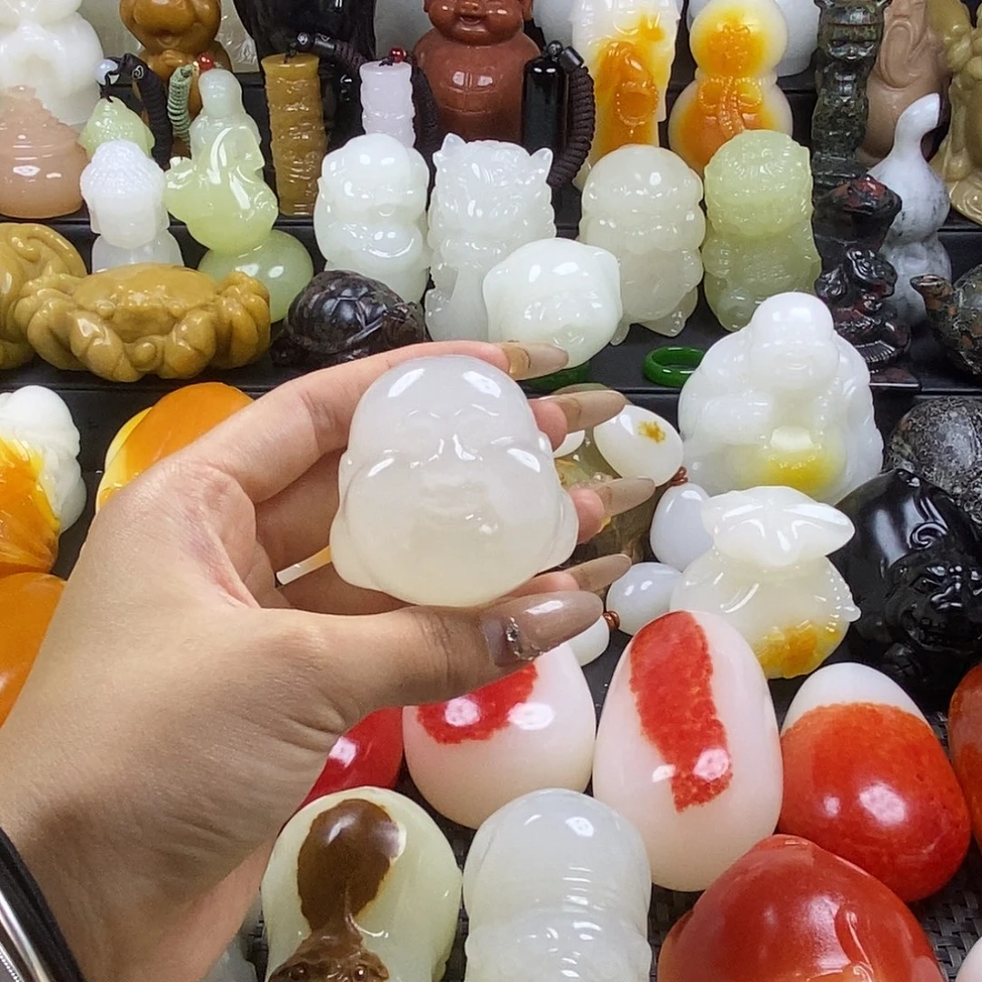 无花朵原石雕刻把件