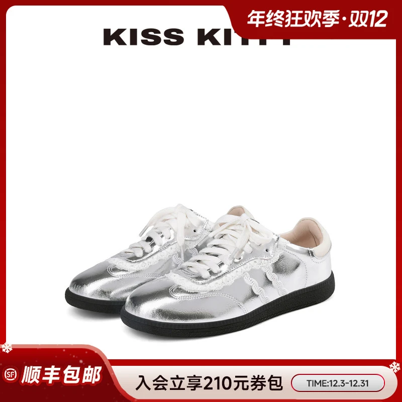 KISSKITTY【清仓特价】蕾丝边德训鞋25年夏款甜辣女鞋休闲运动鞋舒
