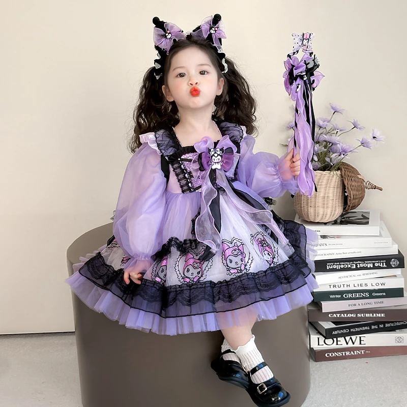 洛丽塔公主裙女童连衣裙春秋款2025新款儿童库洛米裙子宝宝礼服裙