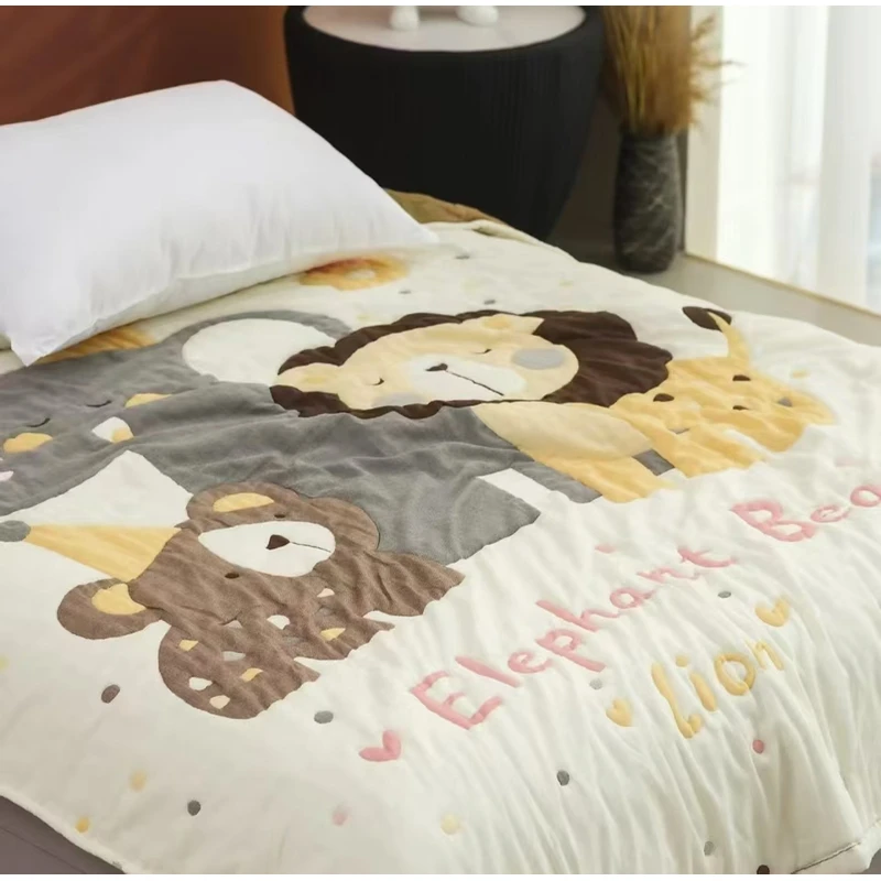 【动物欢乐汇】150*200泡芙被升级多层柔软亲肤透气