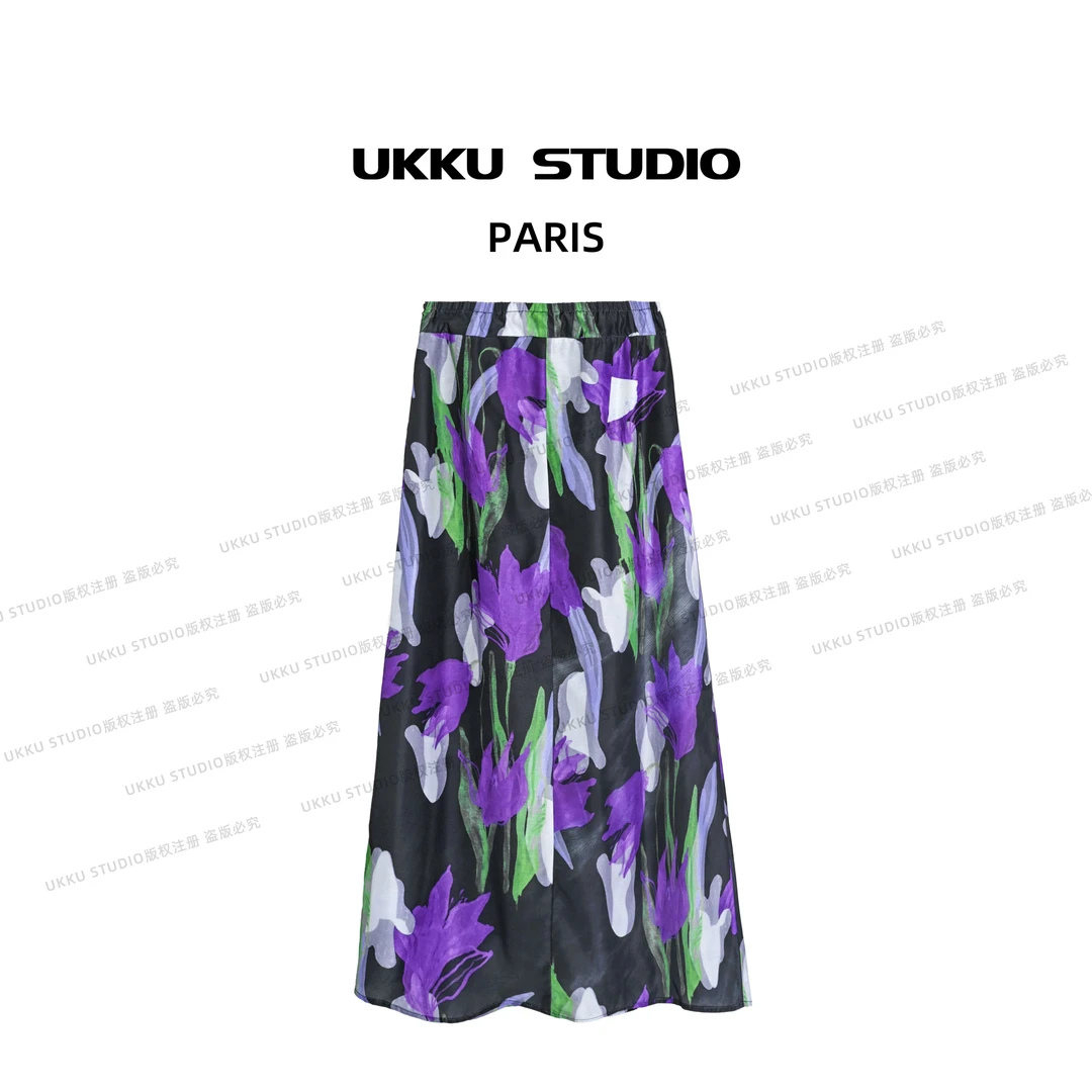 白白【UKKU STUDIO】时尚轻奢设计师宽松彩色性感显瘦半身裙914060