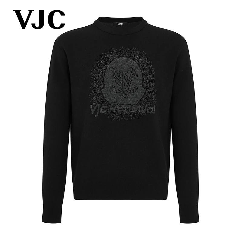 VJC/威杰思【立体提花】2025秋季新款男装潮流长袖毛织DAECC2713