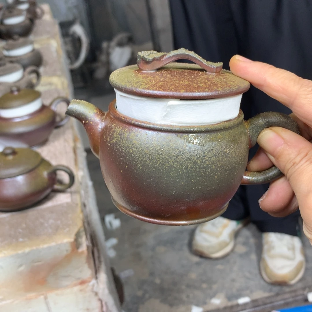 茶壶紫砂纯自然柴烧