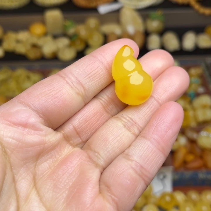 蜜蜡未镶嵌珠宝奇石天然蜜蜡福禄双全174