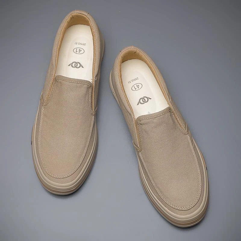 玛古芭夏季透气轻便一脚蹬帆布鞋男款潮流时尚百搭舒适软底休闲鞋