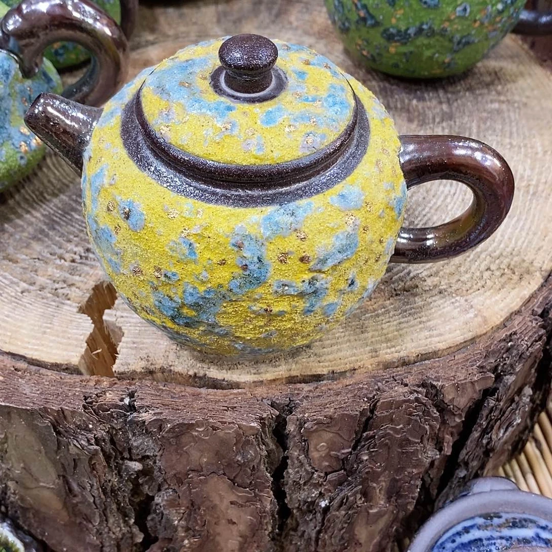 粗陶志野柴烧茶器