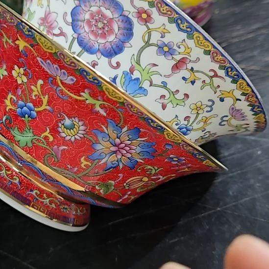 瓷片瑕疵金标马蹄6寸2个面碗666666