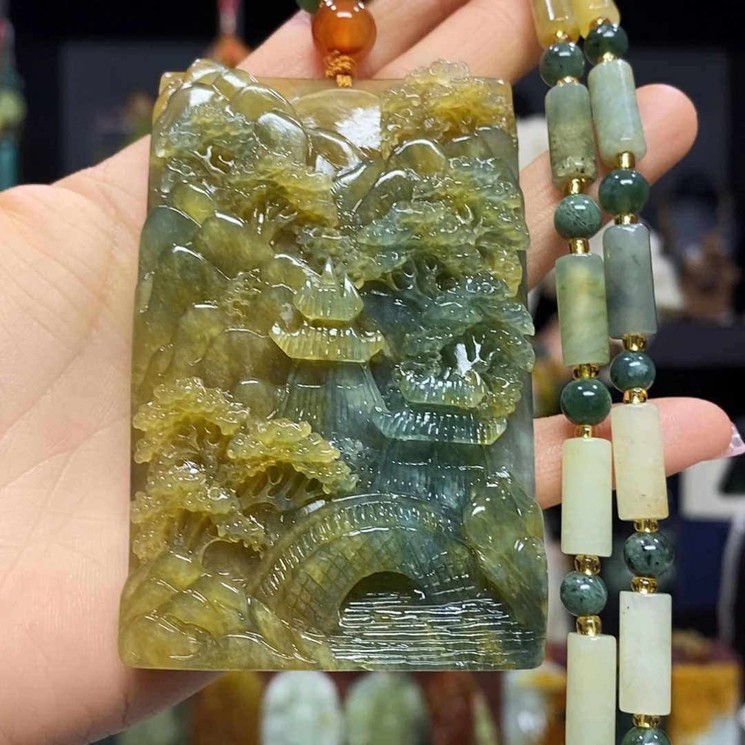 岫玉未镶嵌挂件吊坠