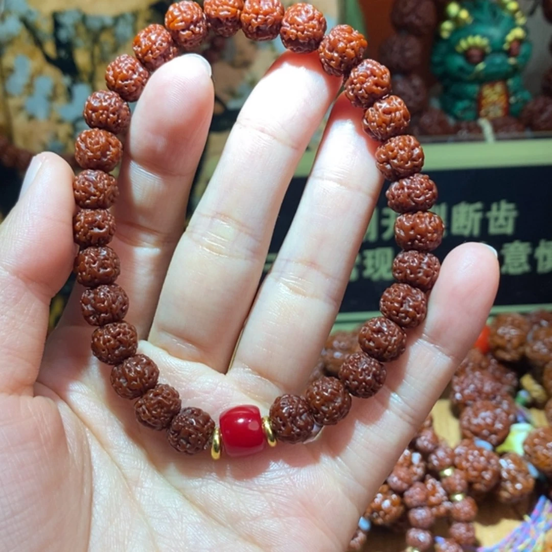 金刚菩提手串单圈0.9玉化红