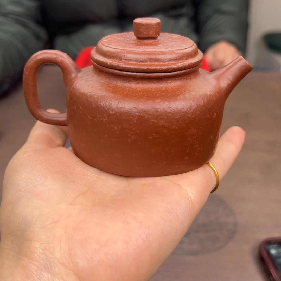 紫砂茶壶超*朱泥德钟全手工8目宜兴紫砂
