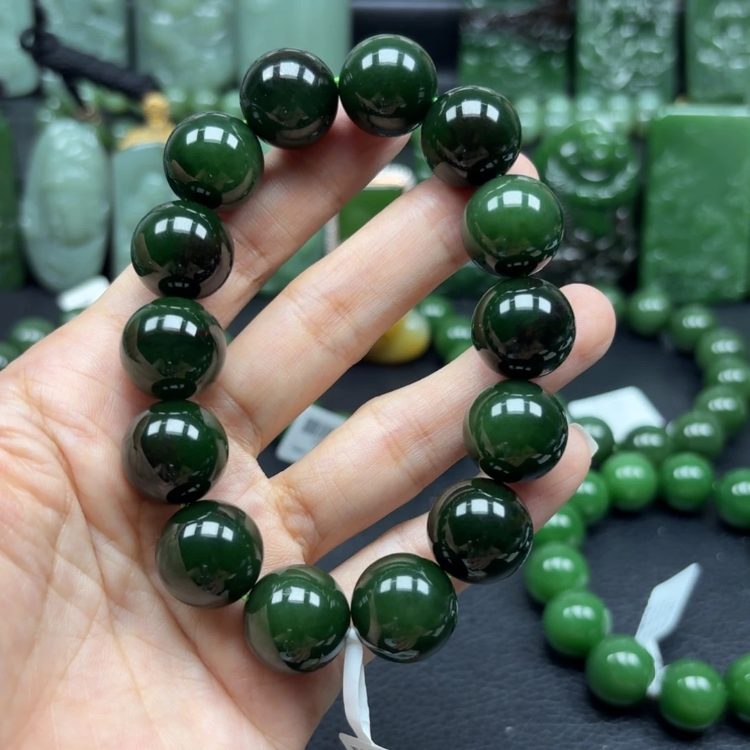 手链未镶嵌和田玉（碧玉）