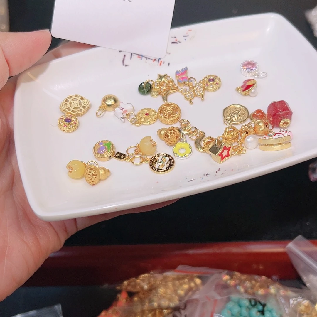 水晶珠宝半成品银S925镀金镶嵌141