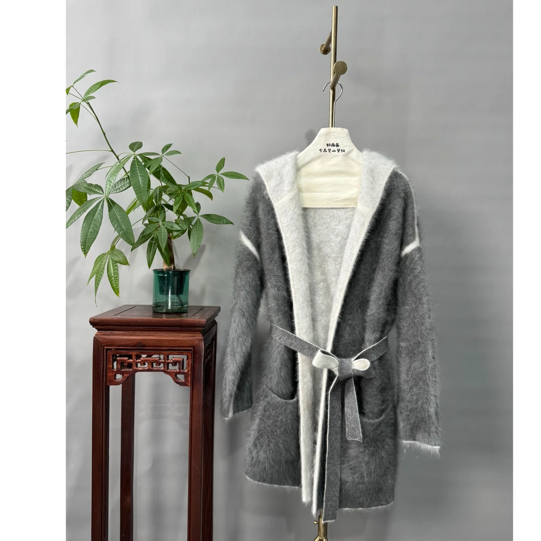 【“绒”生富贵系列】100%其他特种小动物绒四平开衫富婆装R1201-1