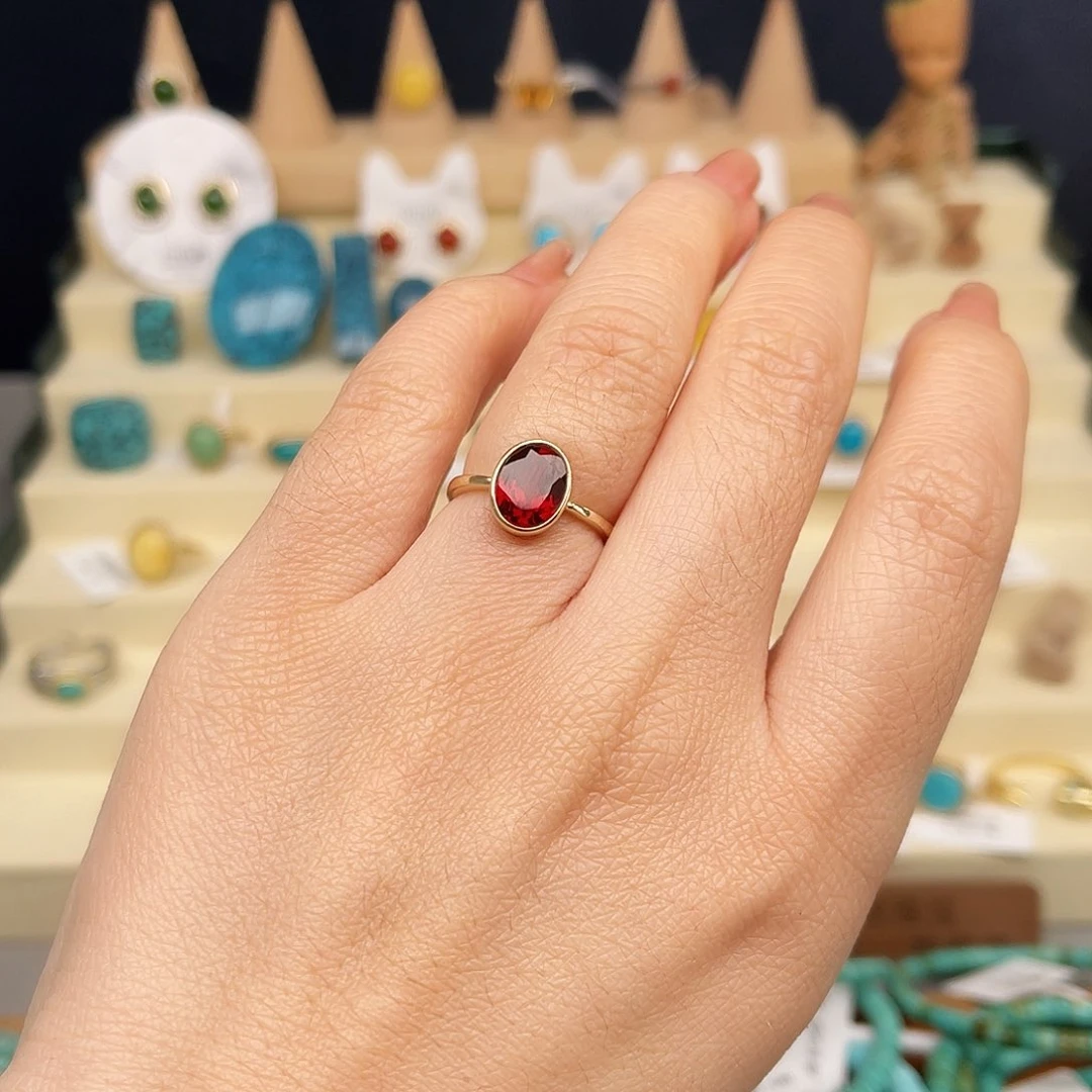 石榴石戒指合金女戒