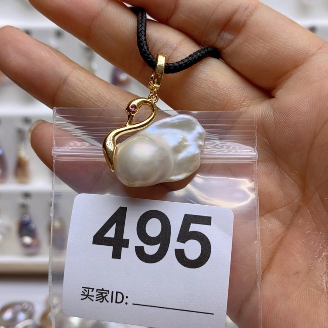淡水珍珠颈饰银S925镶嵌495