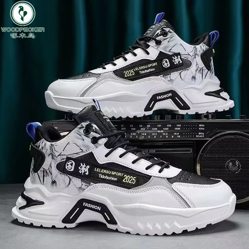 啄木鸟【正品】秋季新款男鞋休闲鞋高帮时尚青年时尚百搭休闲运动鞋