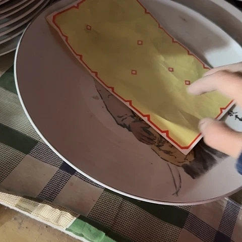 瓷片国营厂库存微瑕27厘米草帽