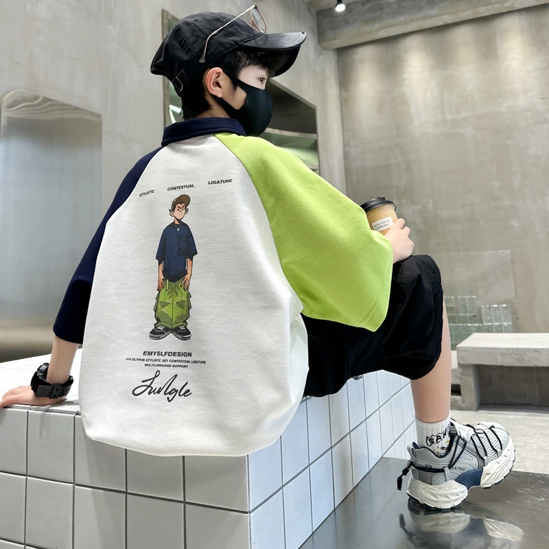 童装男童夏装t恤2025新款儿童夏款休闲上衣中大童夏季短袖男孩潮T