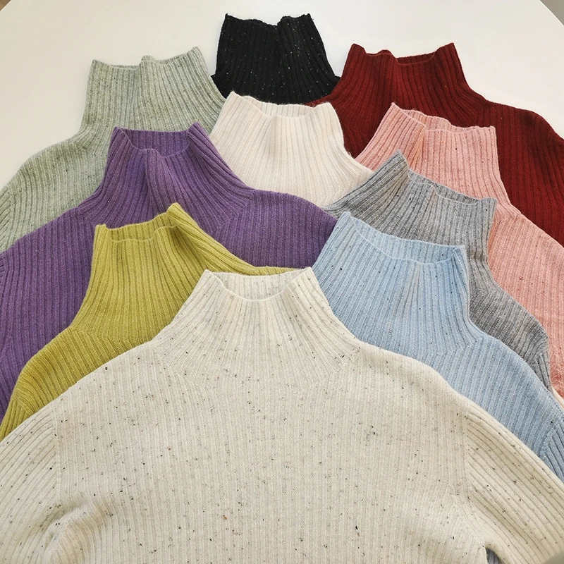 【朵儿studio】点子纱高领！100%羊毛！无缝一体！针织羊毛衫 D993