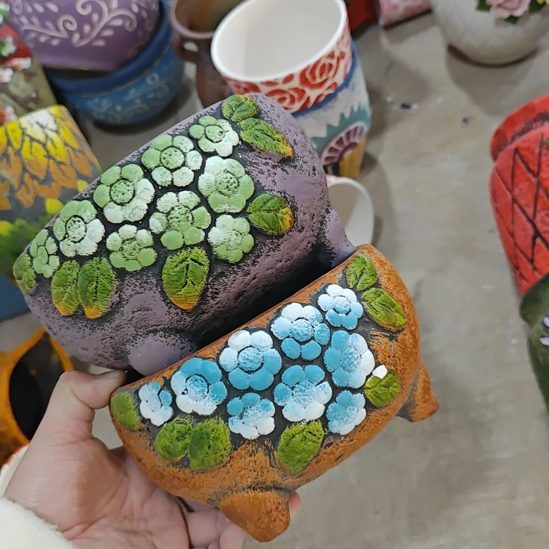 红陶吸水透气的白陶花盆凑满12发货