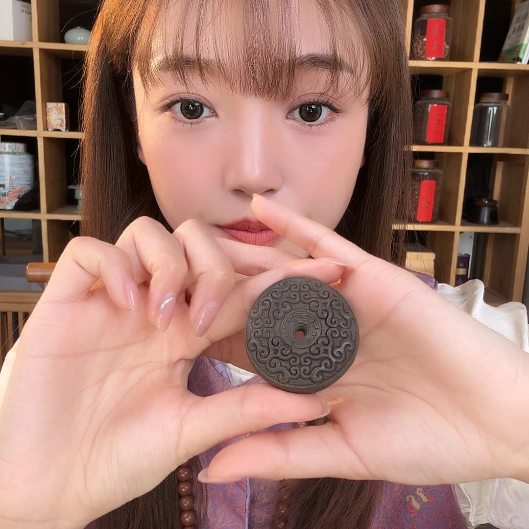 泥塑尼木藏香云纹香牌