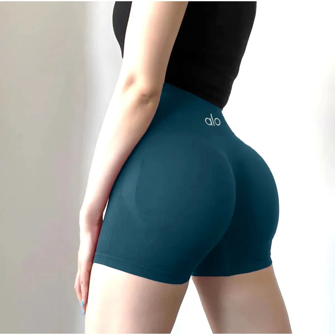 巨显臀三段式高腰收腰显瘦隐形菊花线蜜桃臀运动健身2.8分短裤