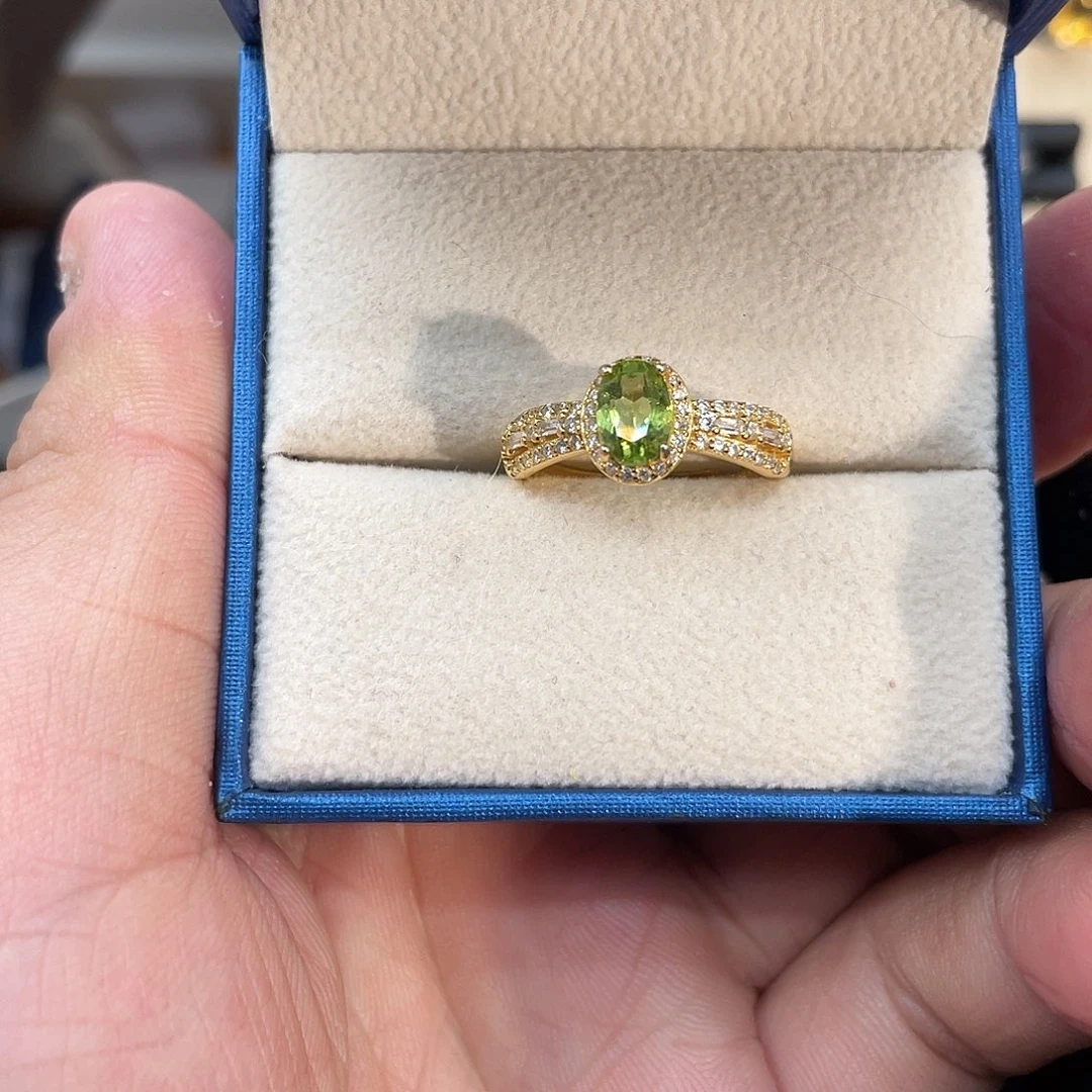 银S925镶嵌戒指橄榄石